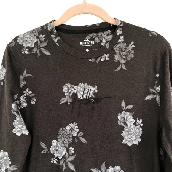 Long Sleeve Cotton Tee with Floral Design - Picture 2 of 16